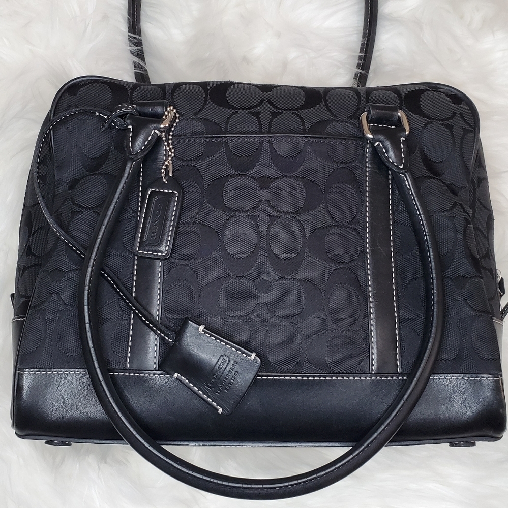Authentic Coach Signature Jacquard Satchel - Black
